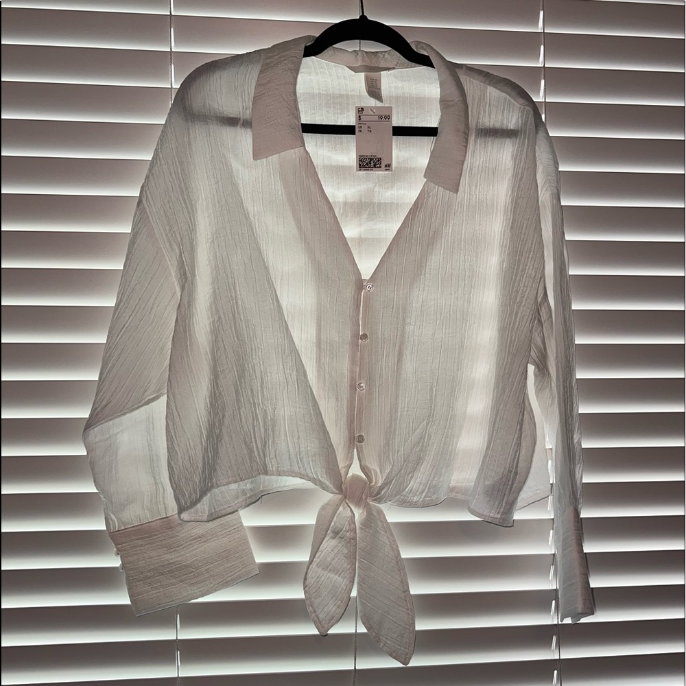 Tie long sleeve blouse H&M